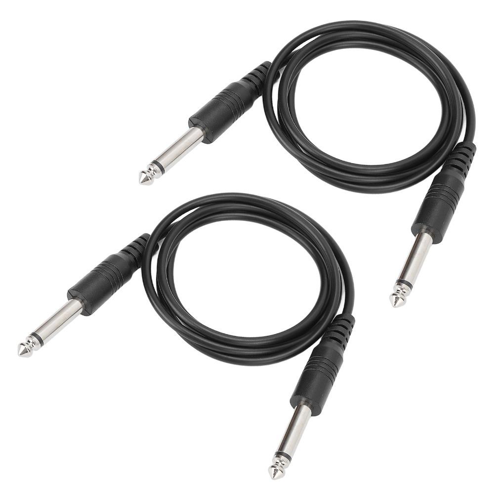 2PCS 3.3ft 6.35mm To 6.35mm Single-channel 1/4in Straight To Straight Guitar Cord  Audio Mixer