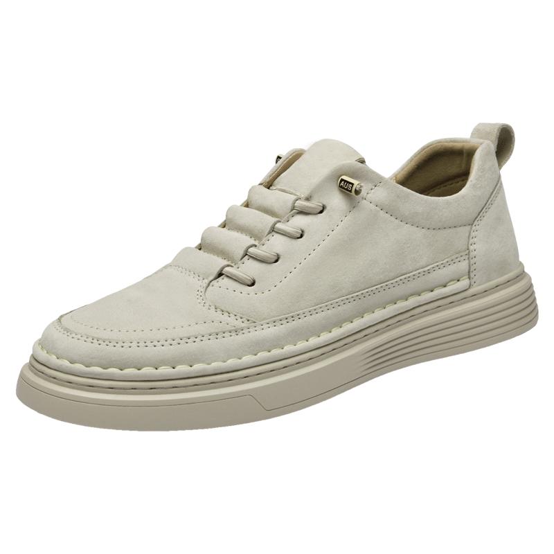 

2026Men s Suede Casual Walking Shoes Comfy Breathable Round Toe Suede Lace - up Flat Bottom Non- slip Wear-Resistant Board Shoes 47
