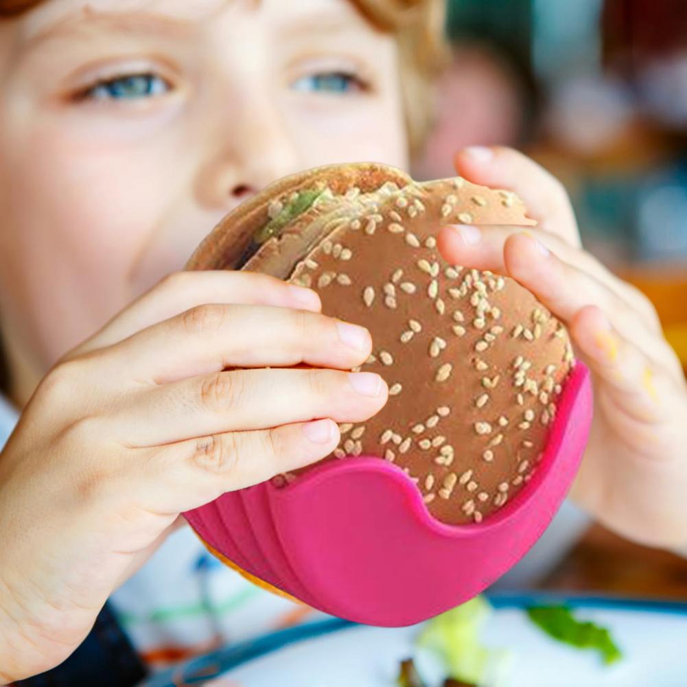 Eco-friendly Burger Rack Silicone Burger Rack Silicone Rack Retractable Burger Holder Set Touch-free Reusable Hamburger Clip Box