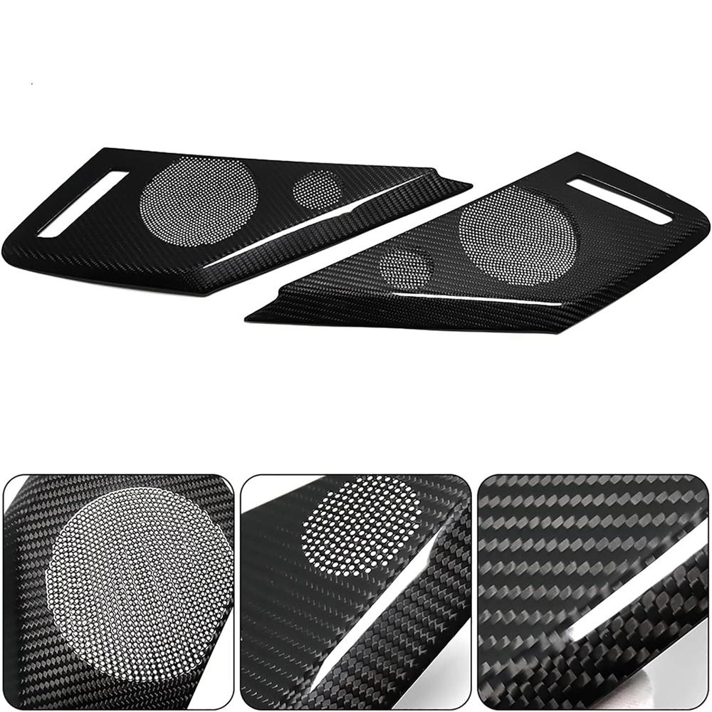 2x For 20-23 C8 Corvette Convertible Coupe Carbon Fiber Side Door Speaker Cover