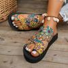 Summer Women Slippers Platform Sandals Fashion Open Toe Shoes Slip On Colorful Beach Shoe Ethnic Style Lightweight Slippers