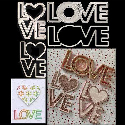 Conjunto de letras en inglés LOVE, plantilla de corte de Metal con estilo de diseño para álbum de recortes DIY, grabador de fotos, tarjeta de papel, decoración artesanal