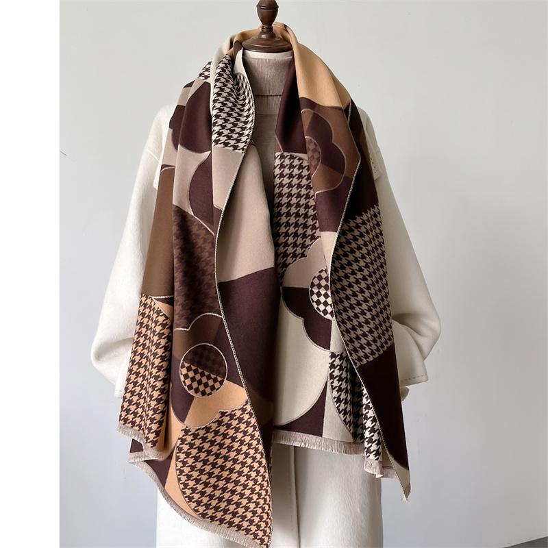 Luxury Winter Scarf Women Cashmere Warm Pashmina Brand Foulard Female Shawls Wraps Thick Soft Bufanda Poncho Scarves Stole