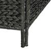 4 Panel Black Room Divider 154 * 160 Cm Woven Water Hyacinth