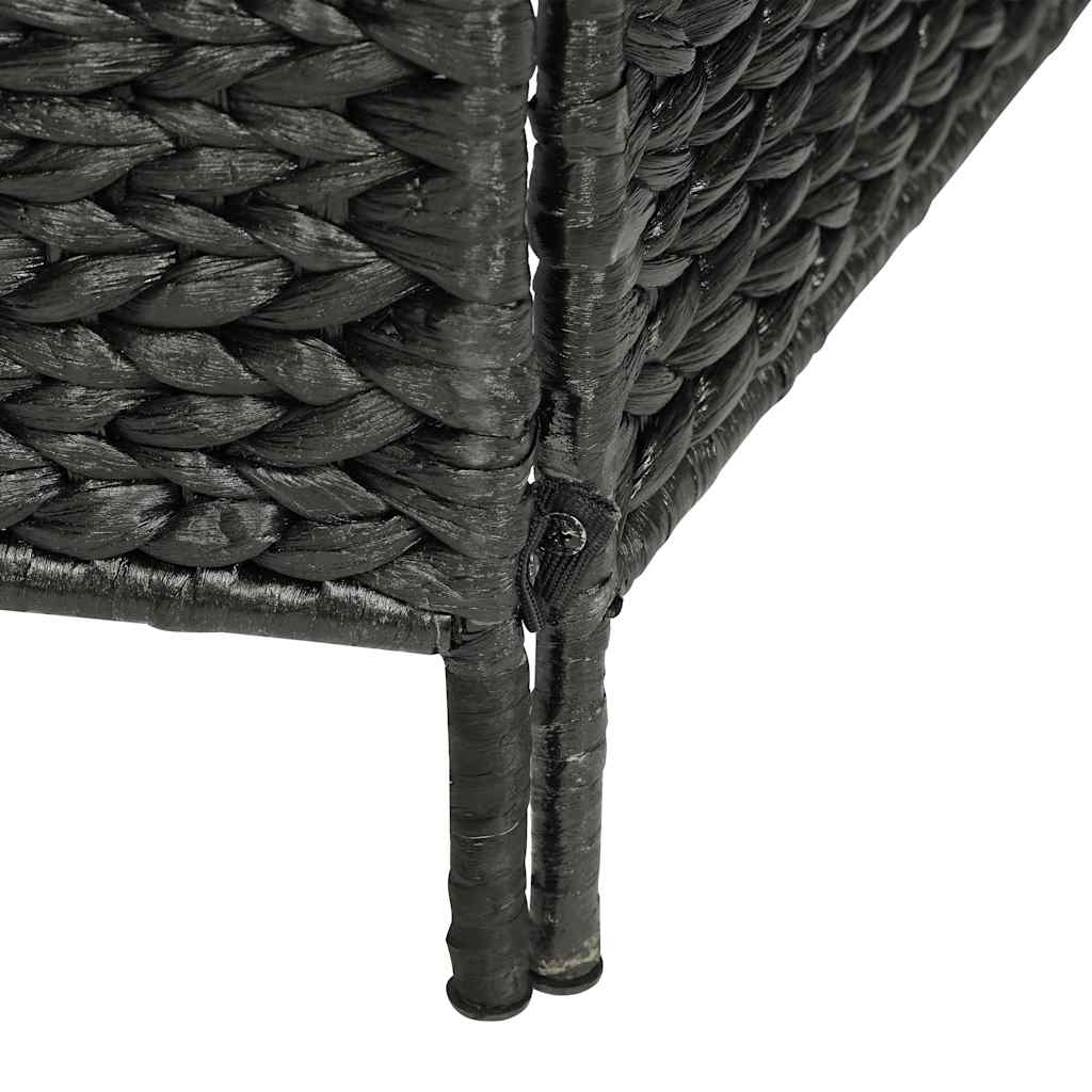 4 Panel Black Room Divider 154 * 160 Cm Woven Water Hyacinth