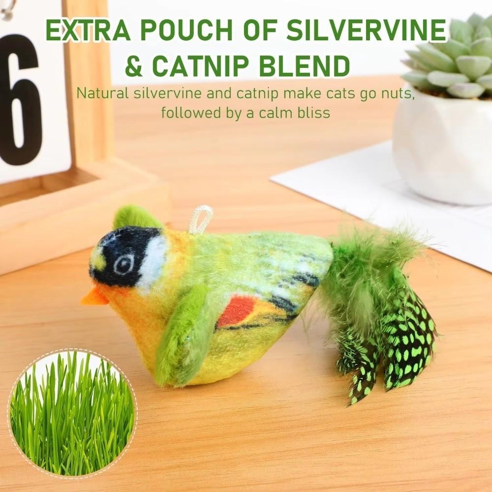 Selbstunterhaltung Fliegender Vogel Katzenspielzeug Plüsch Interaktiv Zwitschernder Vogel Katzenspielzeug für Katzenzubehör