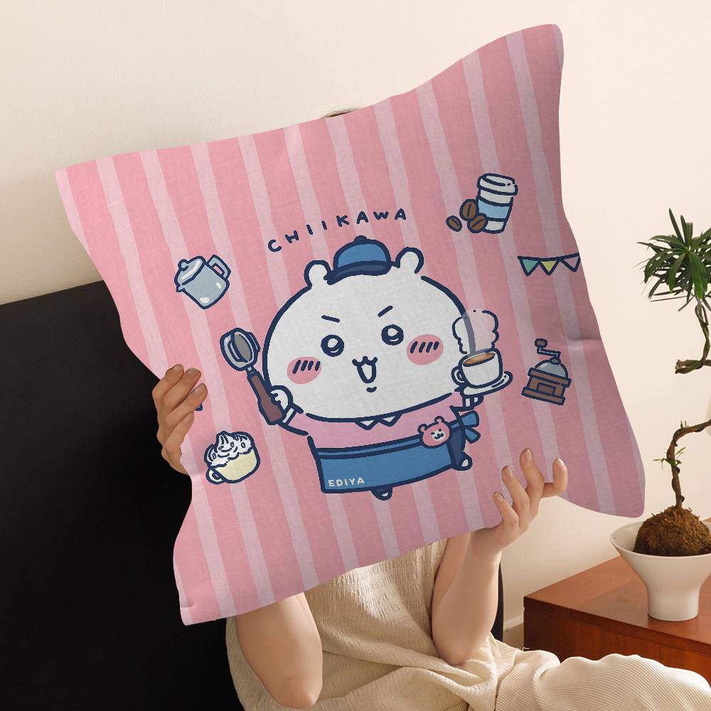 Cartoon Cute Amine Chiikawas Pillow Cushion Cover Pillowcase Living Room Sofa Home Decor