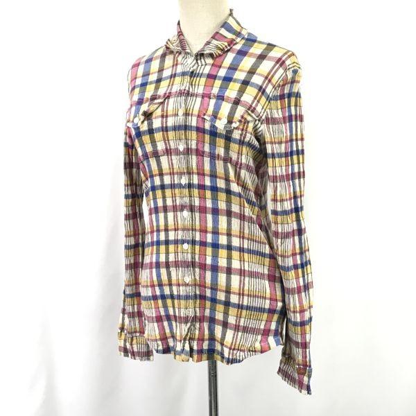 TSUMORI CHISATO Long Sleeve Stretch Shirt Blouse Women's M Multicolor check(USED)