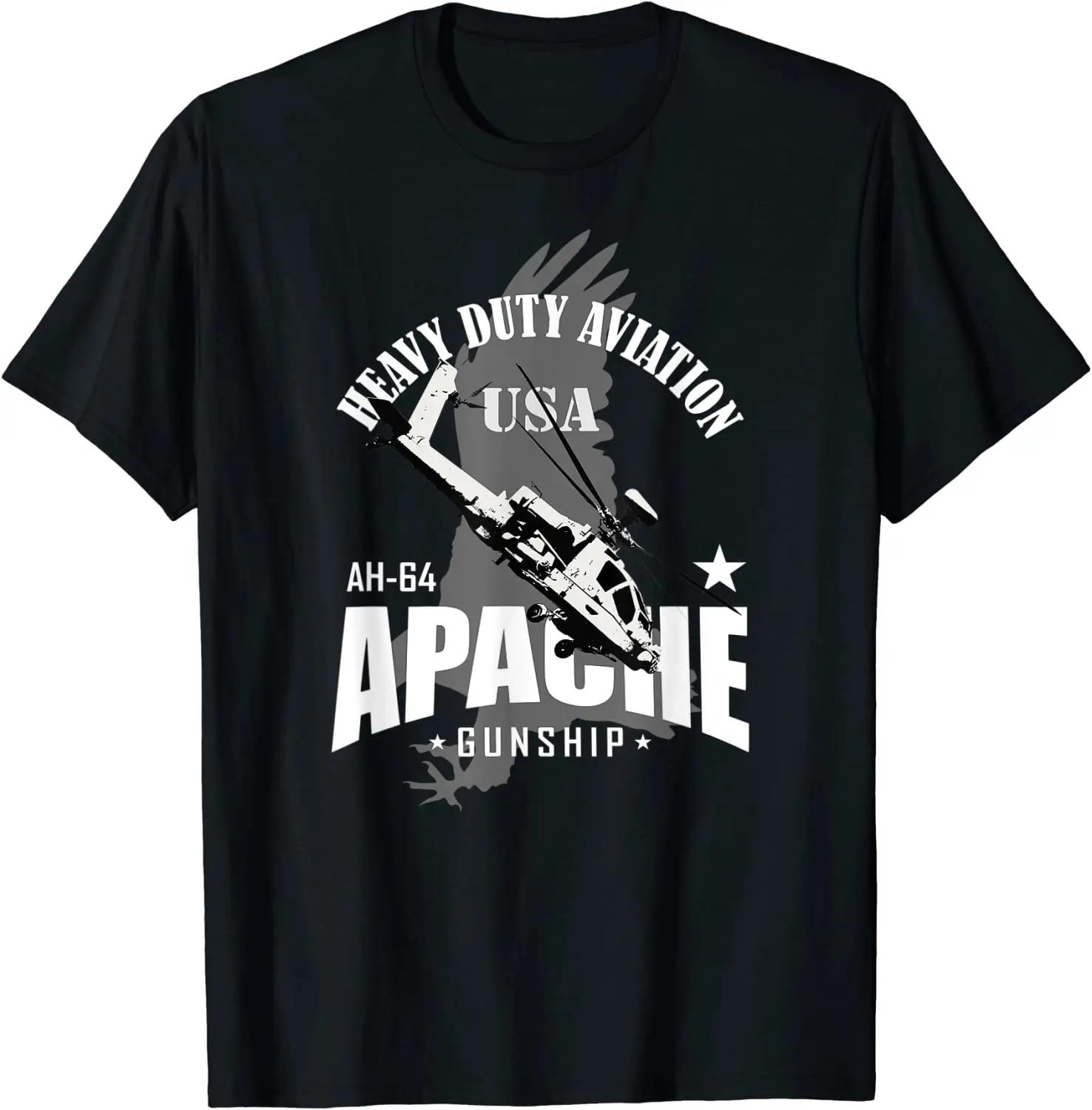 US Army Attack Helicopter AH-64 Apache Gunship T Shirt. New 100% Cotton Short Sleeve O-Neck T-shirt Casual Clothing Mens Top ... S