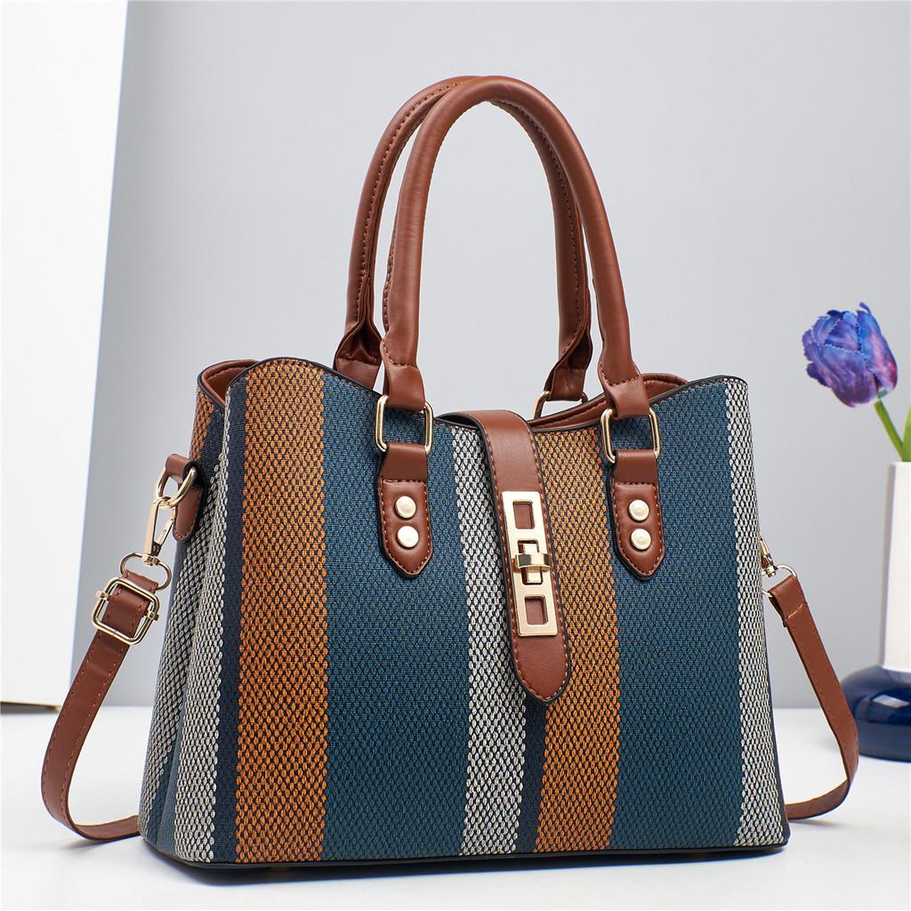 Stylish Large Size Color Block Tote Bag For Women Ideal For Occasions Casual