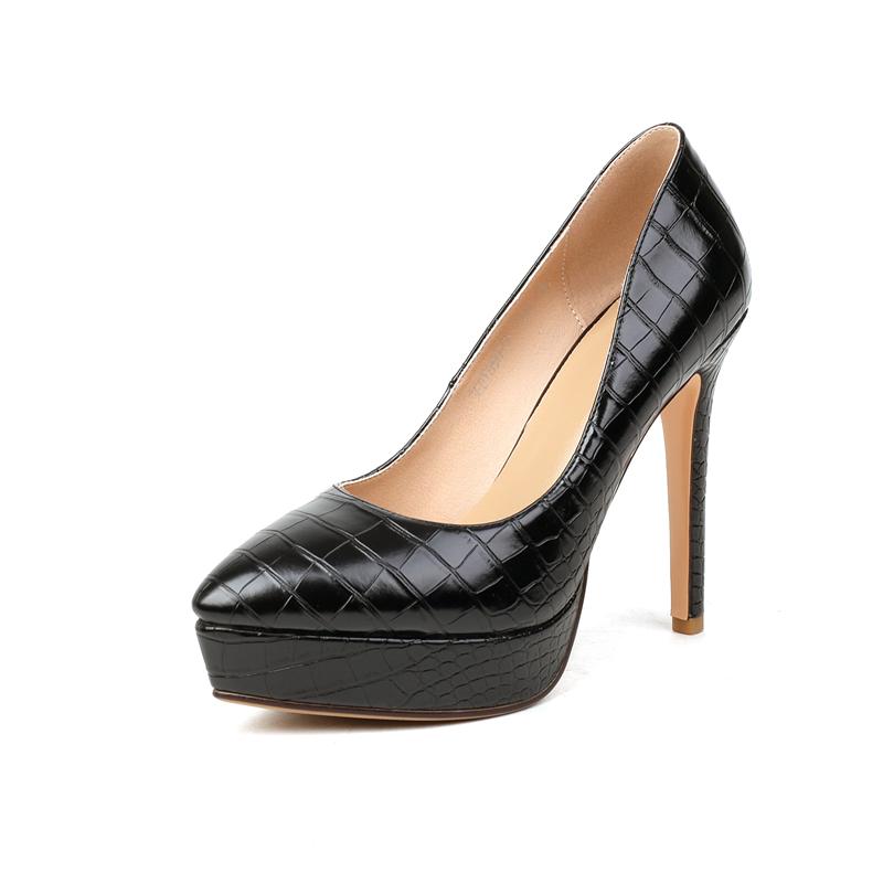 Platforma Damskie Wysokie Obcasy Czółenka Buty Eleganckie Czarne Złoto Srebro Zielony Obcasy Dance Party Ślub Biuro Buty Damskie