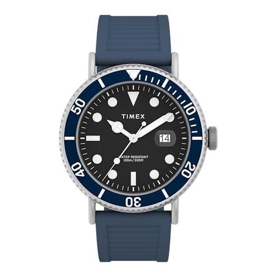 [TIMEX] Наручные часы Portside Кварцевые Водонепроницаемость 10 АТМ Минеральное стекло Черный циферблат TW2W16600 Мужские [Оригинал]