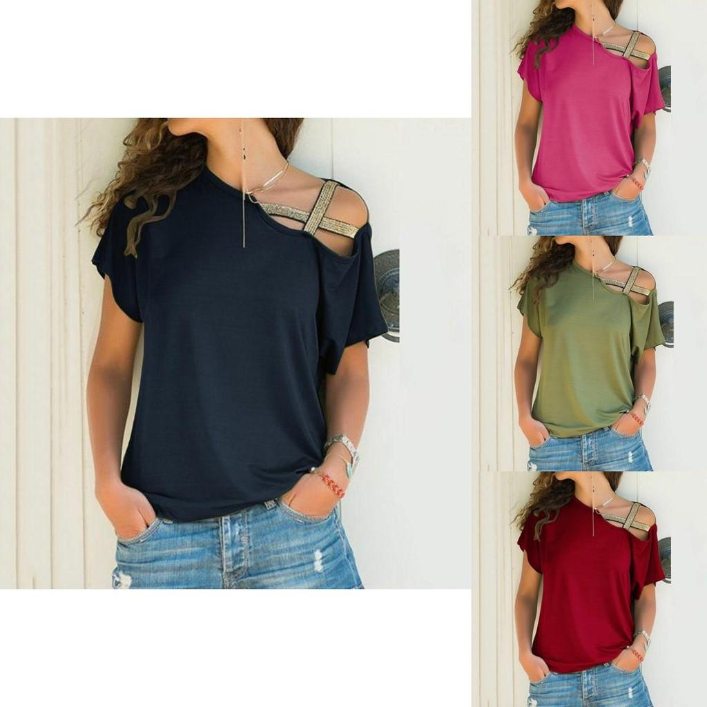 Premium Quality Womens Loose Blouse Casual Shirt Top Short Sleeve For Daily Comfort