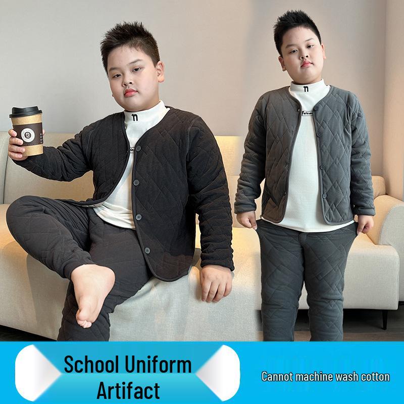 Silk Cotton Homewear for Kids: Warm Pants & Clothes for Boys and Girls - Perfect for Autumn/Winter.