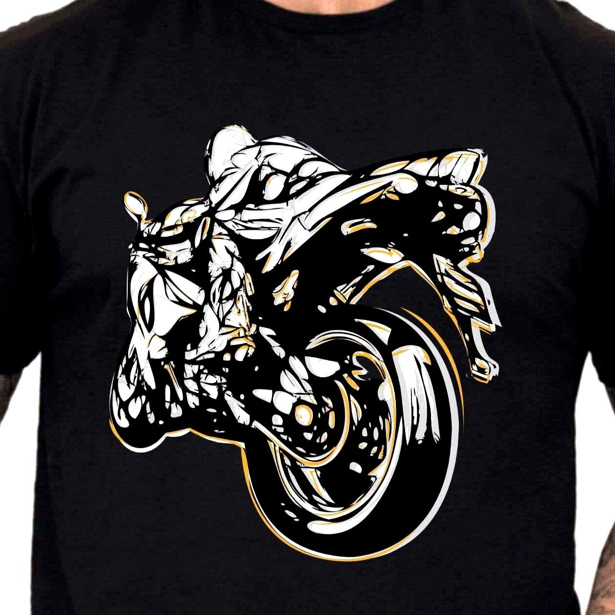 Motorcycle Sport Bike Graphic T-Shirt Streetwear Biker Tee Superbike Rider Top XS