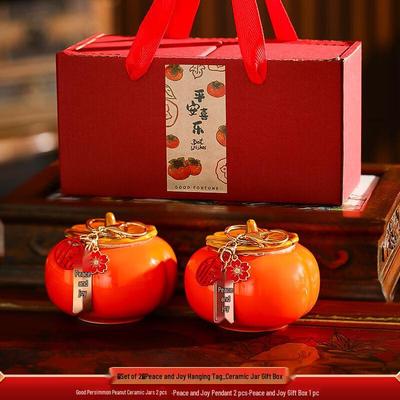 Xin Qi Ji New Year Lucky Persimmon Ceramic Ornament