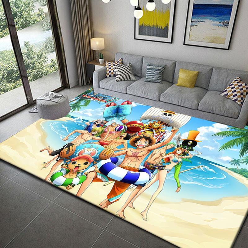 One Piece Logo Pattern Printed Carpet Soft Washable Rug for Home Bedroom Living Room Decor