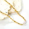 Unique and niche stainless steel bead chain necklace with oval white pearl pendant, elegant accessory for girls, sweet gift