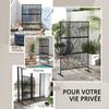 Decorative Privacy Screen Panel Outdoor Screen Black with Plant Motif in Metal - 122 x 45 x 198 cm, Black