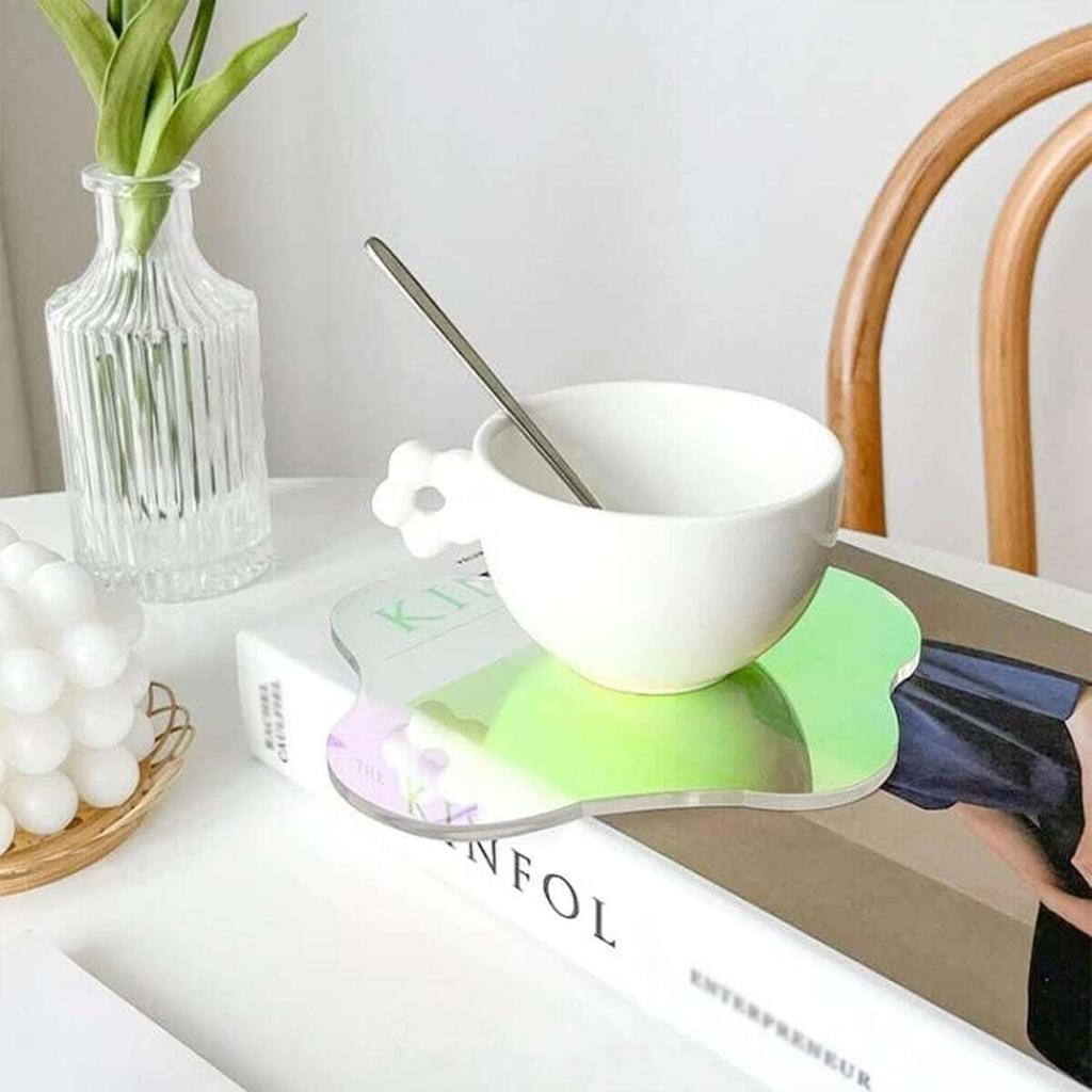 Clear Irregular Acrylic Coasters Clear Mirror Coasters Nordic Ins Simple Table Mat Desktop Decor Ornaments Home Shooting Props