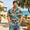 Men's Casual Short Sleeve Shirt Cotton Linen Blend Button Down Front Pocket Lightweight Breathable Summer Top