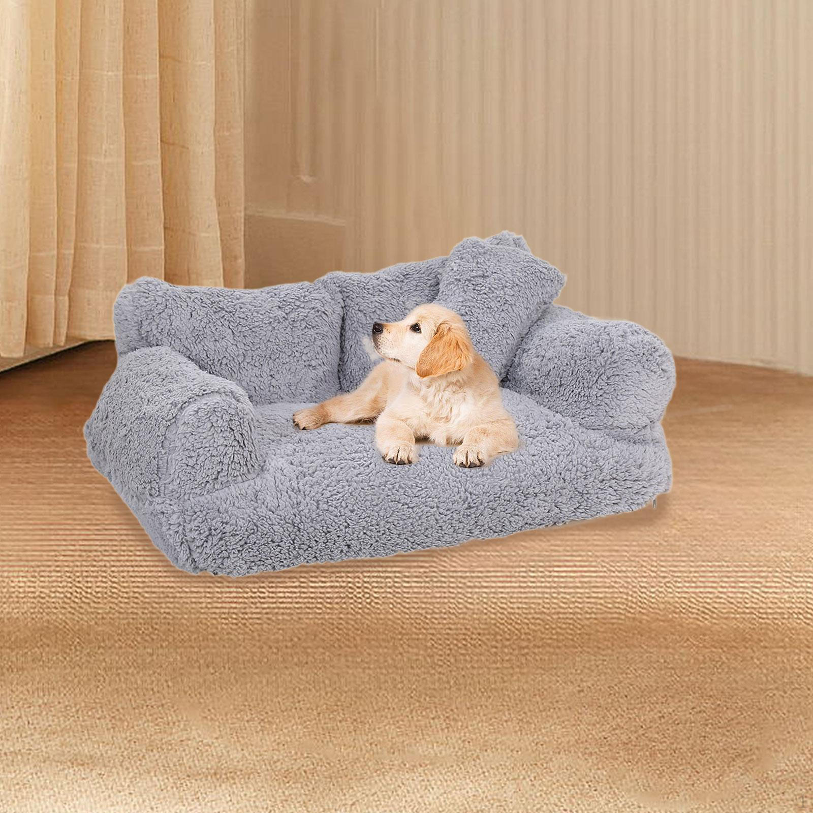 

Диван для котів Ліжко для домашніх котів Зручне спальне цуценя Протиковзке Знімне Можна прати Light Gray M