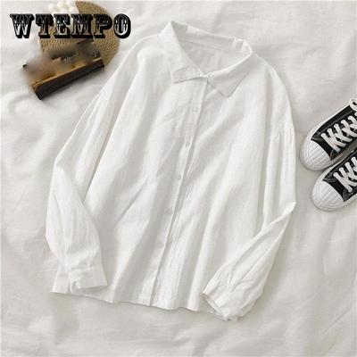 Spring Summer and Autumn Long-sleeved Shirt Female Niche White Shirt White Loose Autumn Top Coat Blouse