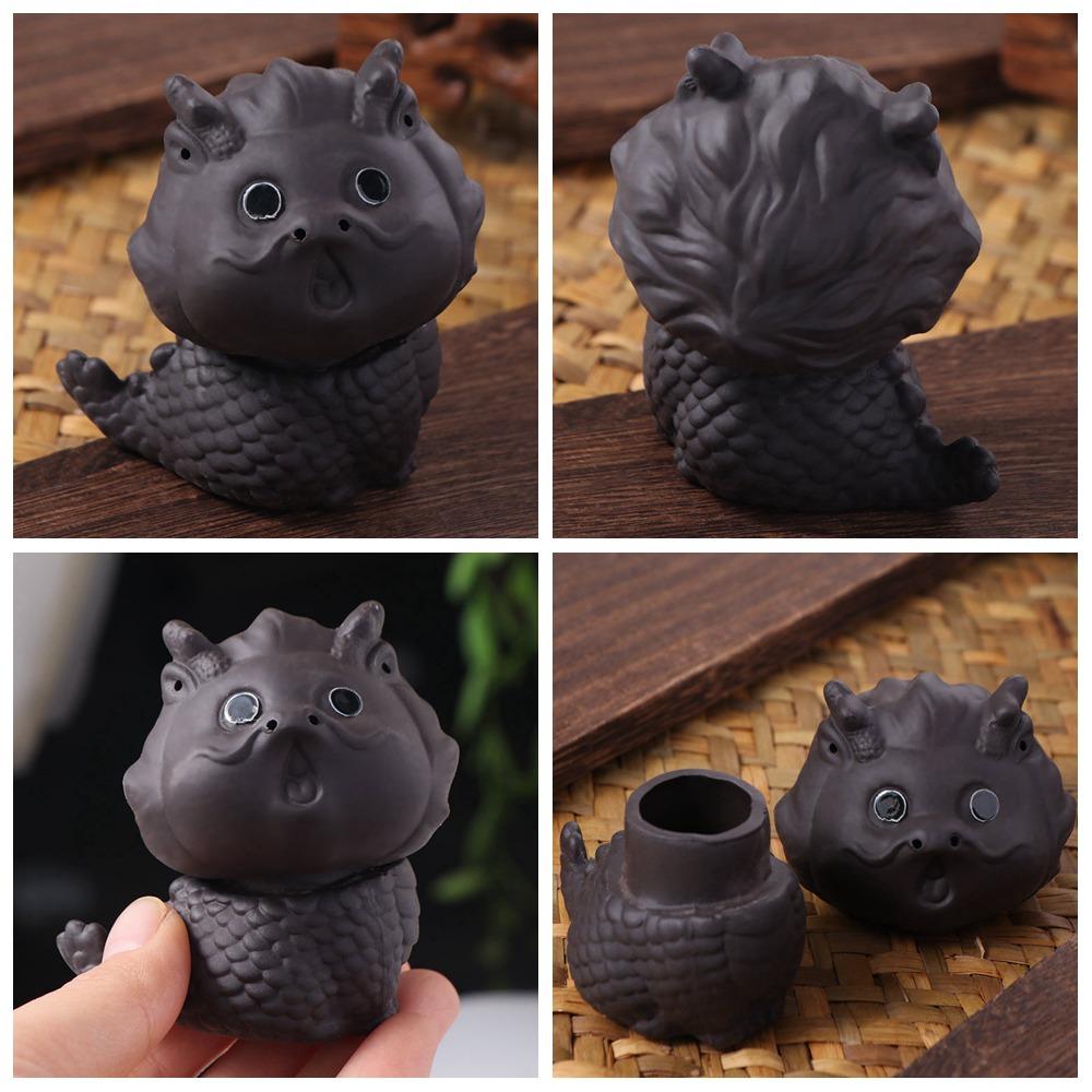 Dragon God Beast Table Decoration Figurines Desktops Animal Ornament Purple Clay Tea Pet Tearoom