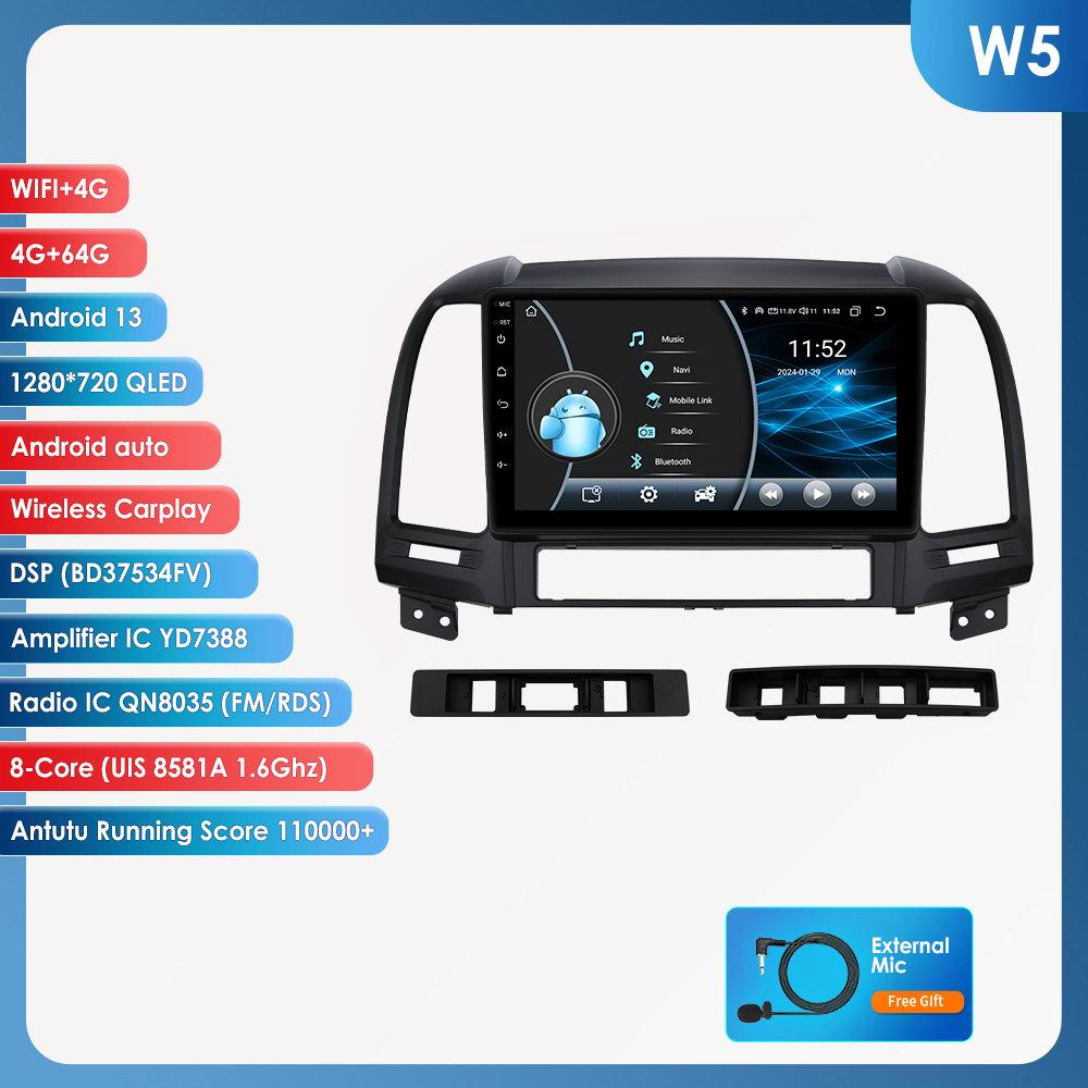 Hizpo 2din Android Autoradio for Hyundai Santa Fe 2 2006 - 2012 Car Radio Multimedia Video Player GPS Navi Head Unit  intelligent Carplay Auto 4G RDS
