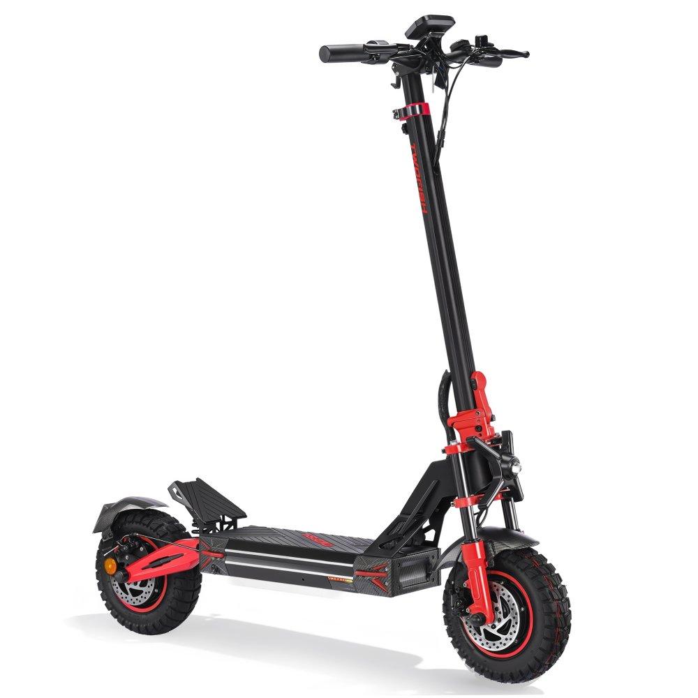 Elektrischer Roller TWOFISH TW4 Pro - Motor 1000W*2 - Akku 60V 23AH - 11 Zoll Reifen - Max. Geschwindigkeit 60 km/h - Reichweite 55 km - Schwarz&Rot