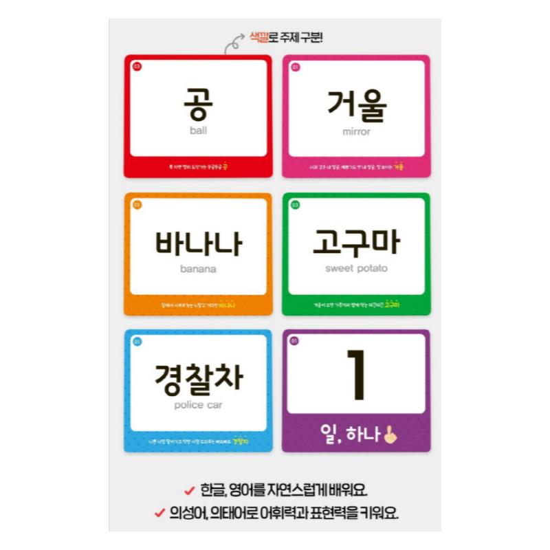 Real Real Fresh Korean Alphabet Card for Kids - Educational Word Card Game for Early Learning (Original Korean Edition)