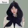 Women's Versatile Knitted Scarf-Hat Combo: Warm, Windproof Wool Shawl for Autumn and Winter