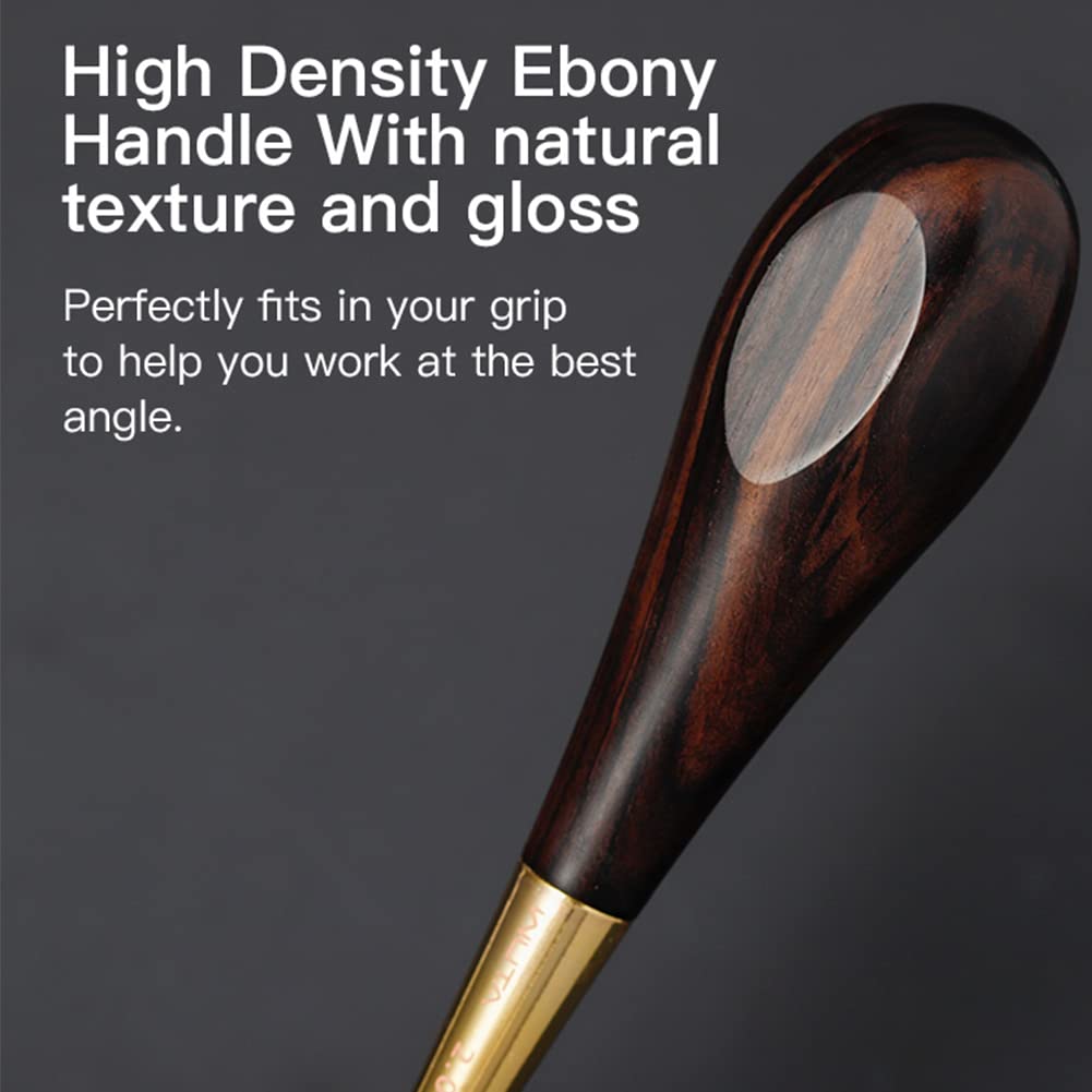 WUTA S M L 3 Sizes Diamond Shape Stitching Awl Ebony Black Wood Handle Leather Craft Sewing Awl Kit Handmade Sewing Tools DIY Stitcher 1 Set Taper, (3