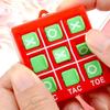 Pack of 16 Plastic Keyring Pendant Tic Tacs Toe Charm Keychain Colorful Key Chain Party Favors for Kids Backpacks