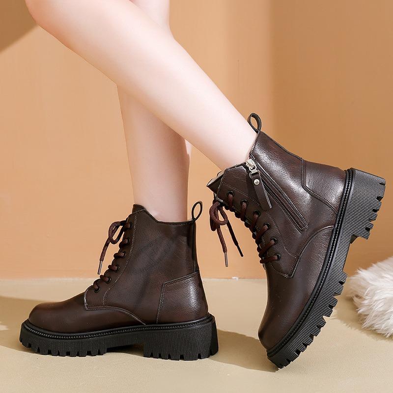 Fashion Martin Boots Women's Autumn and Winter New Side Zipper Thick Bottom Tide and Short Boots Tide