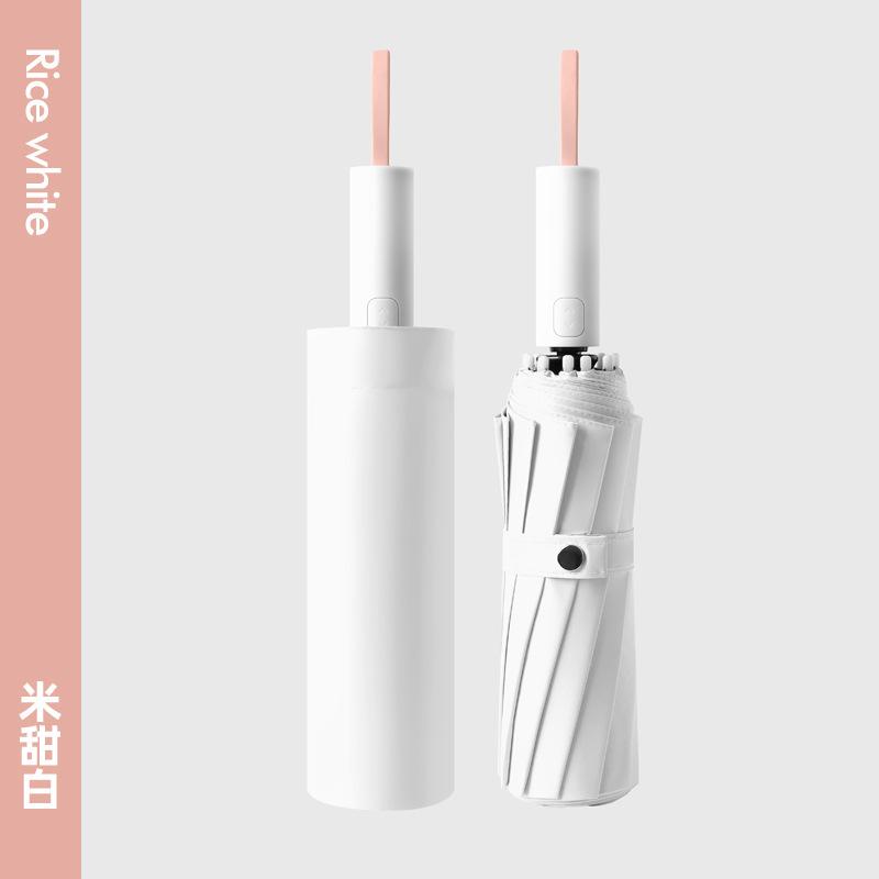 12-Bone New Automatic Umbrella Vinyl Sunscreen Weather and Rain Dual-purpose Three-fold Brushable Umbrella