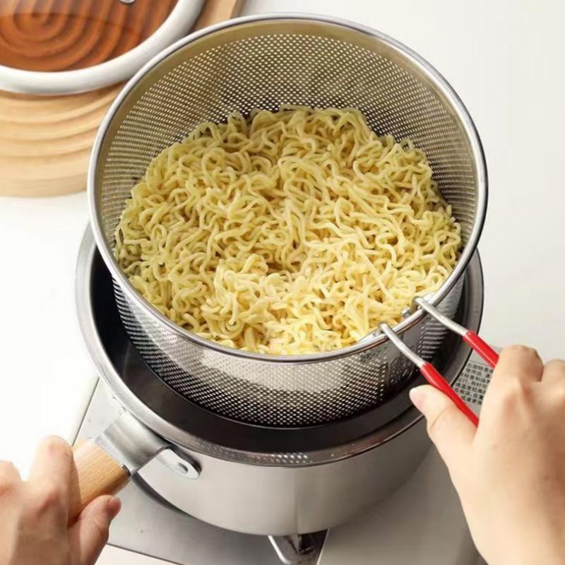 Stainless Steel Deep Frying Pot Tempura Fries Fryer With Strainer Chicken Fried Pan Kitchen Cooking Tool Fritadeira Oil Filter