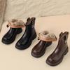 Winter Platform Short Boots Retro Snow Boots New British Velvet Thickened Warm Martin Boots
