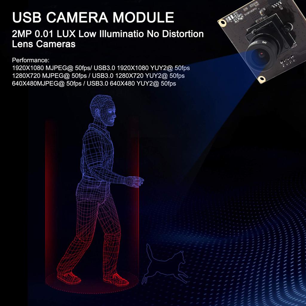 ELP USB 2 Webcam 50fps 1080P 50fps Webcam FHD con Sony IMX291 Cámara USB Full HD USB para Video y Cámara Integrada Compatible con y Mac 3.0 Cámara,