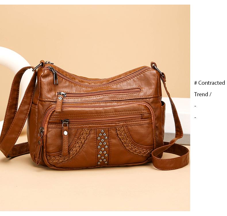 Women's Soft Multi-Compartment Crossbody Bag - Versatile, Casual, Large Capacity