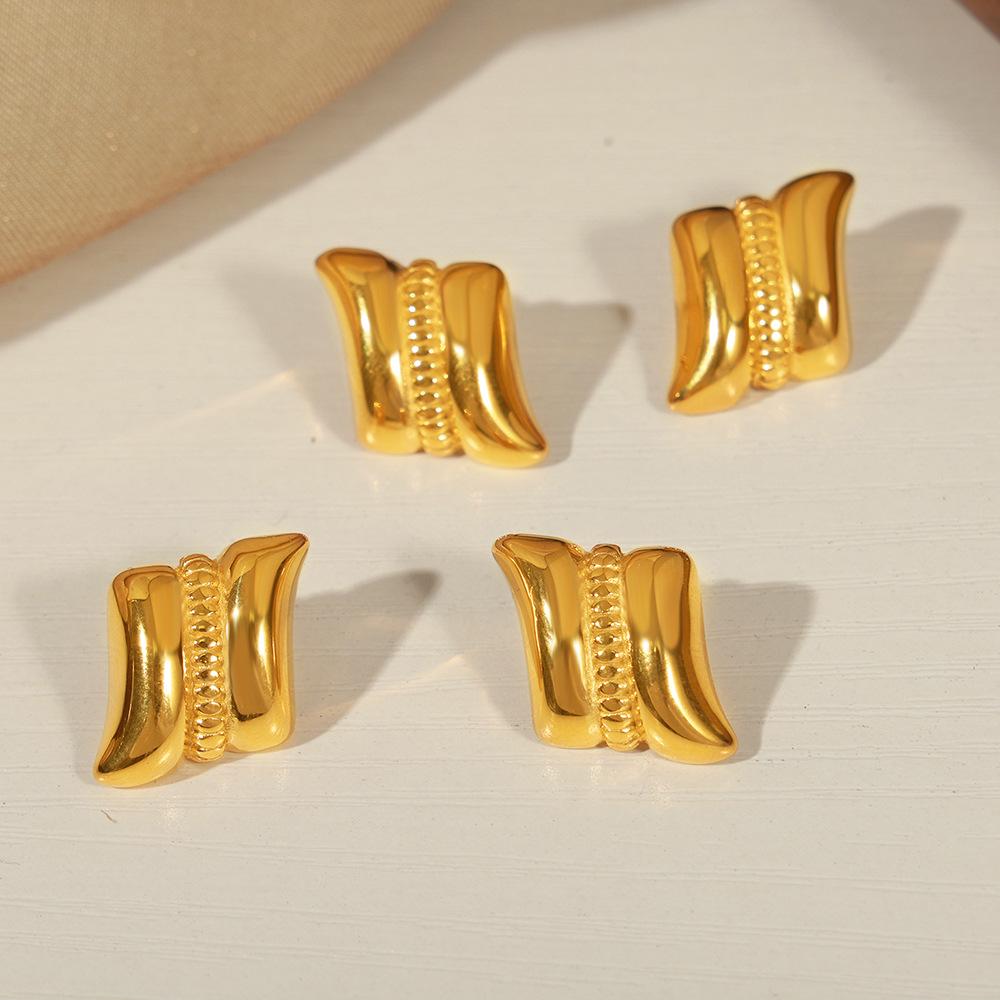 

Geometric Minimalist Gold-Plated Titanium Steel Earrings