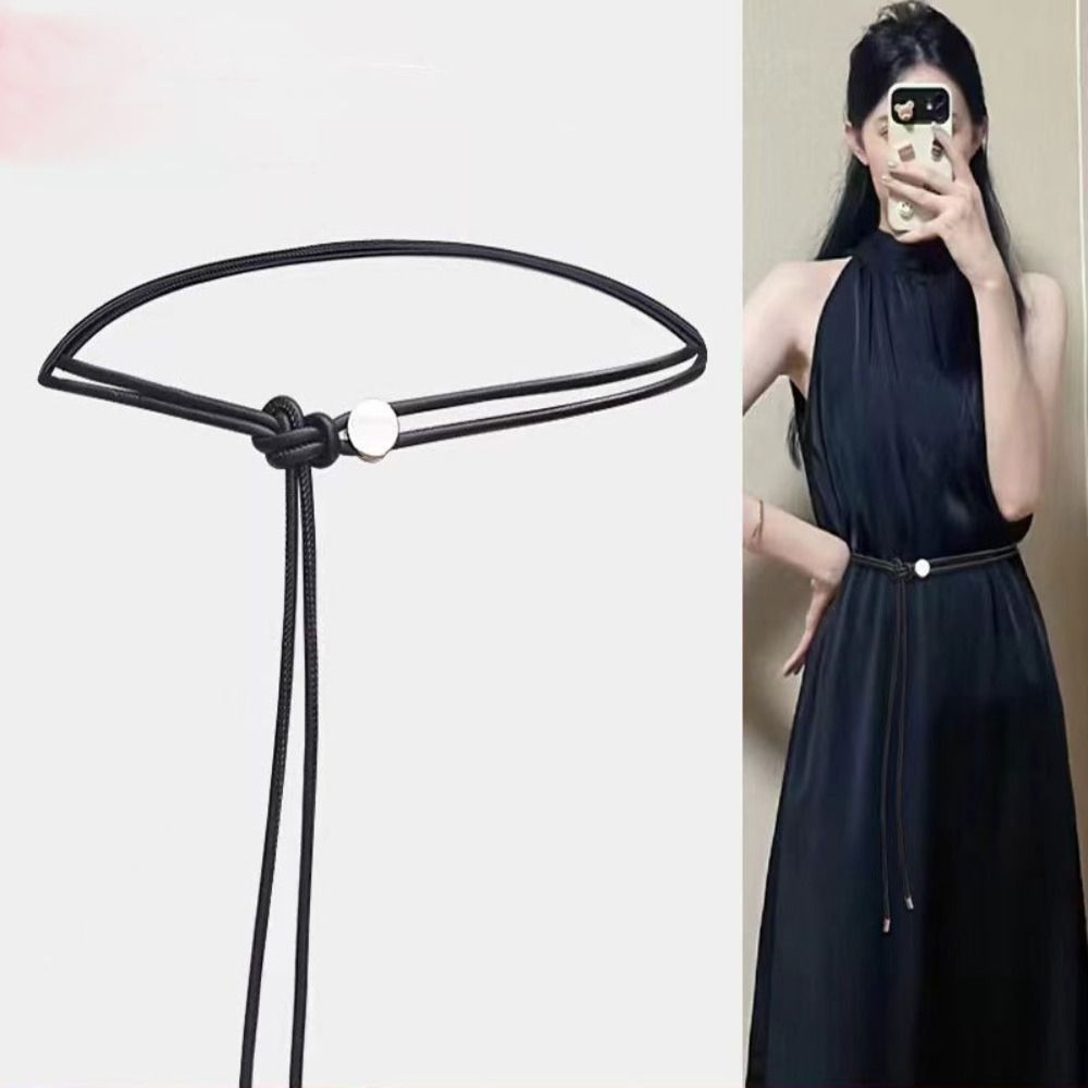 Luxury Trendy Design Waist Tie Rope Vintage Punk Waistband Women's Fashion Knotted Belt