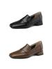 Chunky Heel Women's Mid-Heel Loafers 2025: Stylish British-Style Retro Leather Shoes for Spring & Autumn