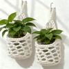 1 Stück Boho Makramee Wandpflanzenhänger Handgeflochtener Hängekorb für 4-Zoll-Töpfe Innen Außen Hausgartendekoration Zubehör
