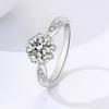 Bagues Moissanite 6,5 mm 1 ct Vvs1 pour femmes Alliance classique de fiançailles Fleur Diamant simulé Argent sterling S925 Bijoux