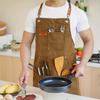 3A thickened cross-back apron with pockets, made of thick fabric, suitable for outdoor barbecues, outdoor work, art painting, and gardening3The