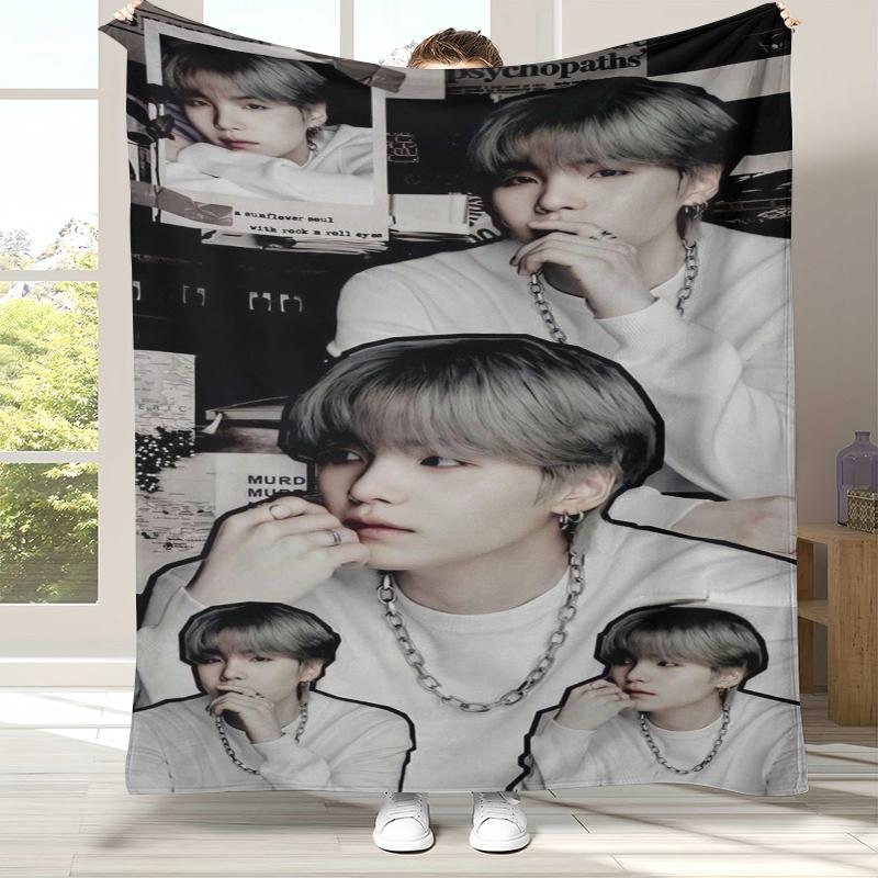 Jung Hoseok J Hope Kpop B-BTS Flannel Blanket,Ultra Soft Warm Plush Throw for Home Bedroom Bed Sofa Cover Office Camping gift