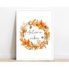 Pumpkin Spice PosterPrint Autumn Home Decor Pumpkin Coffee Latte Poster Seasonal Wall Art Fall Home Decorations Wall Art