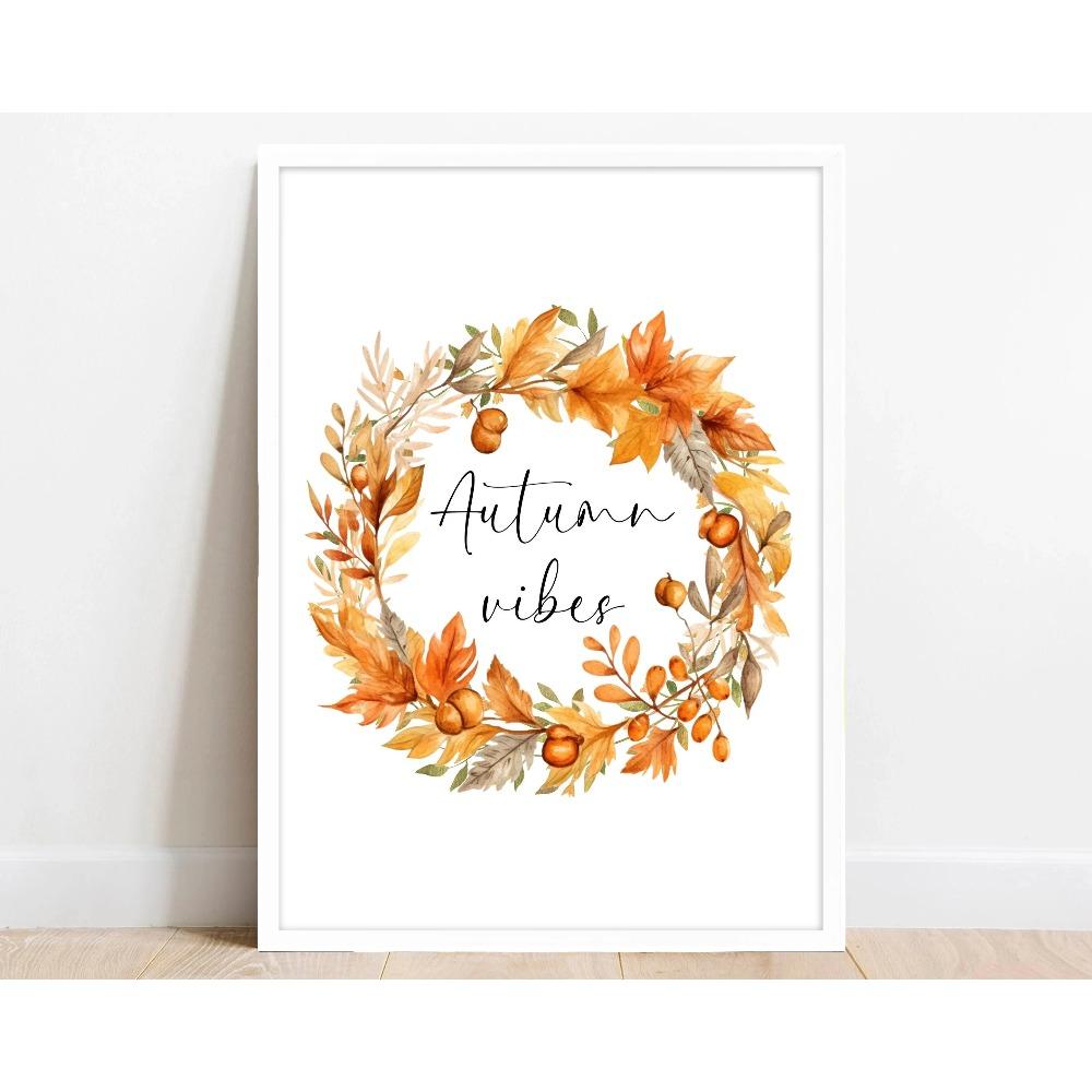 Pumpkin Spice PosterPrint Autumn Home Decor Pumpkin Coffee Latte Poster Seasonal Wall Art Fall Home Decorations Wall Art