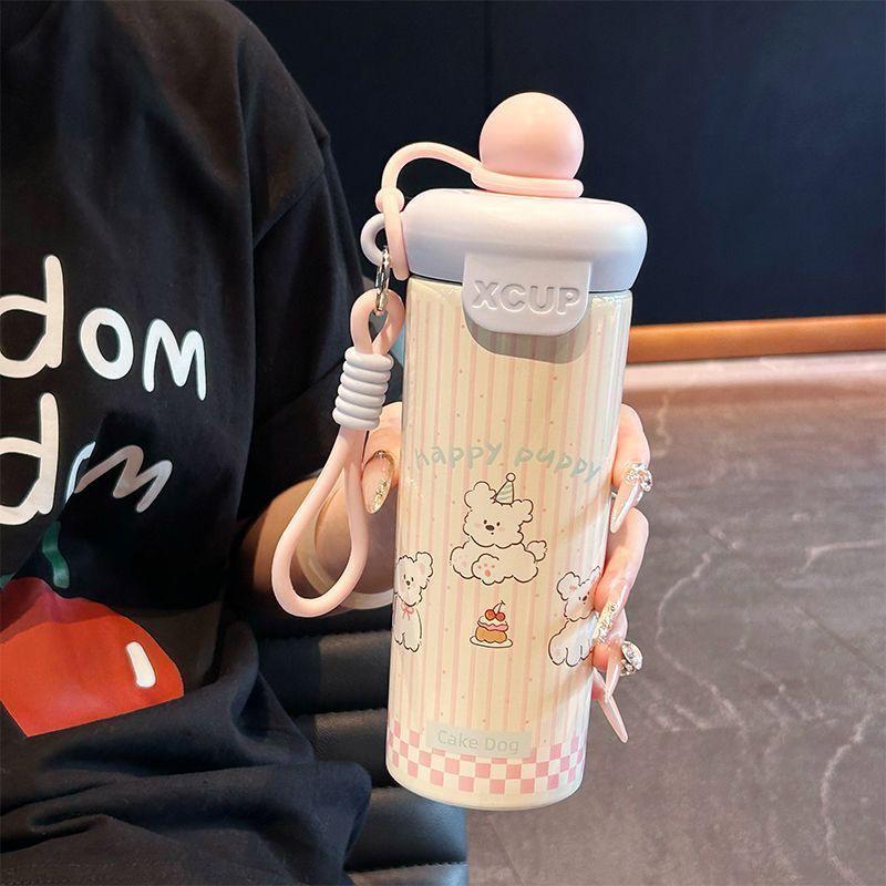 Insulated Straw Cup: Cute Outdoor Portable Coffee Cup for Girls